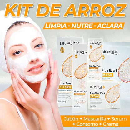 🔥 PROMOCIÓN [COMPRA 1 LLÉVATE 5] - COMBO BIOAQUA DE ARROZ | JABÓN FACIAL | CONTORNO DE OJOS | GEL ACLARANTE DE ARROZ | MASCARILLA DE VELO | MASCARILLA NOCTURNA + REGALO MISTERIOSO 😱 🌟 ¡Sólo hoy! 🌟